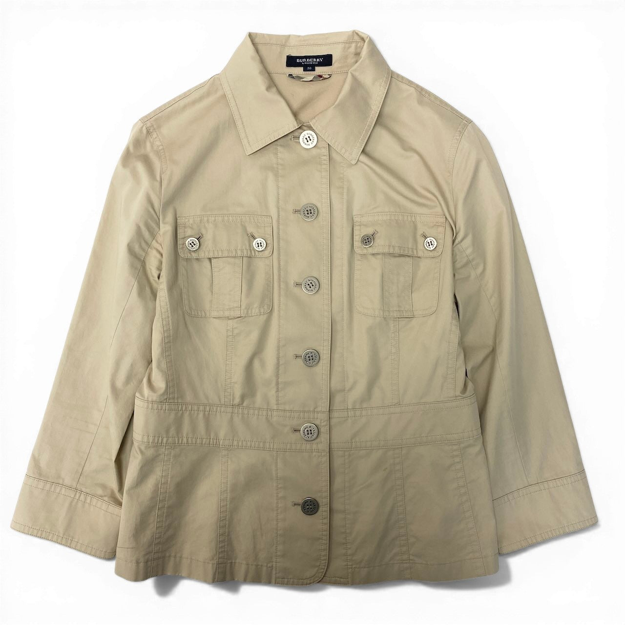 78d9 BURBERRY LONDON バーバリー ロンドン シャツジャケット Shirt Jacket サイズ38 ベージュ 山陽商会t18r