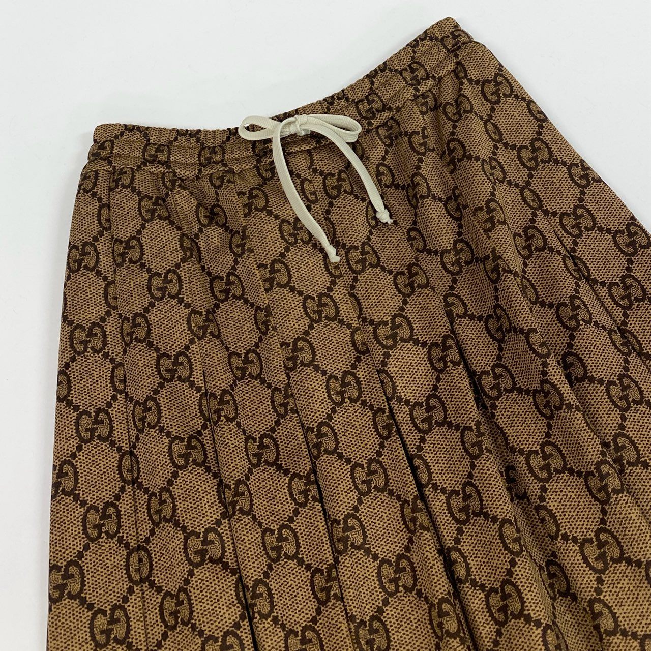 Ic16【美品】GUCCI グッチ テクニカルジャージスカート プリーツスカート GGロゴ サイズXS ブラック レディースk02i