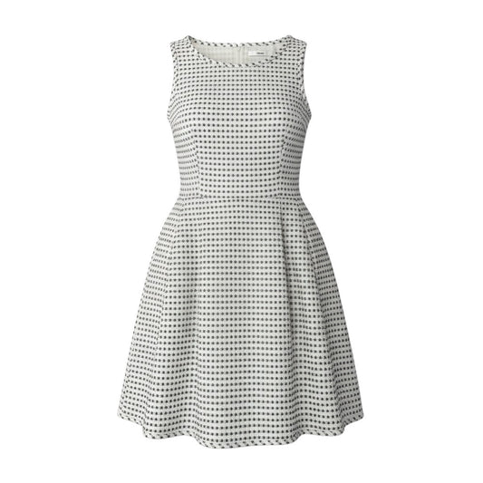 55c20 Rene ルネ サマーツイードワンピース ドレスワンピース イタリア製生地 36 ホワイト ブルー レディースu02t