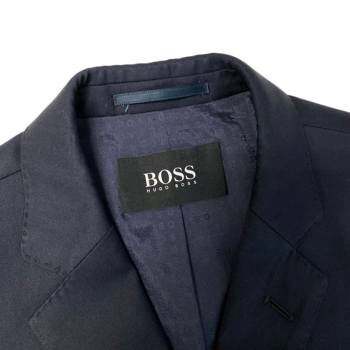 64j27 BOSS HUGO BOSS ボスヒューゴボス SUPER120 セットアップ シングルスーツ 2B ストレッチ SLIM FIT サイズ46 ネイビー メンズ 紳士服o07t