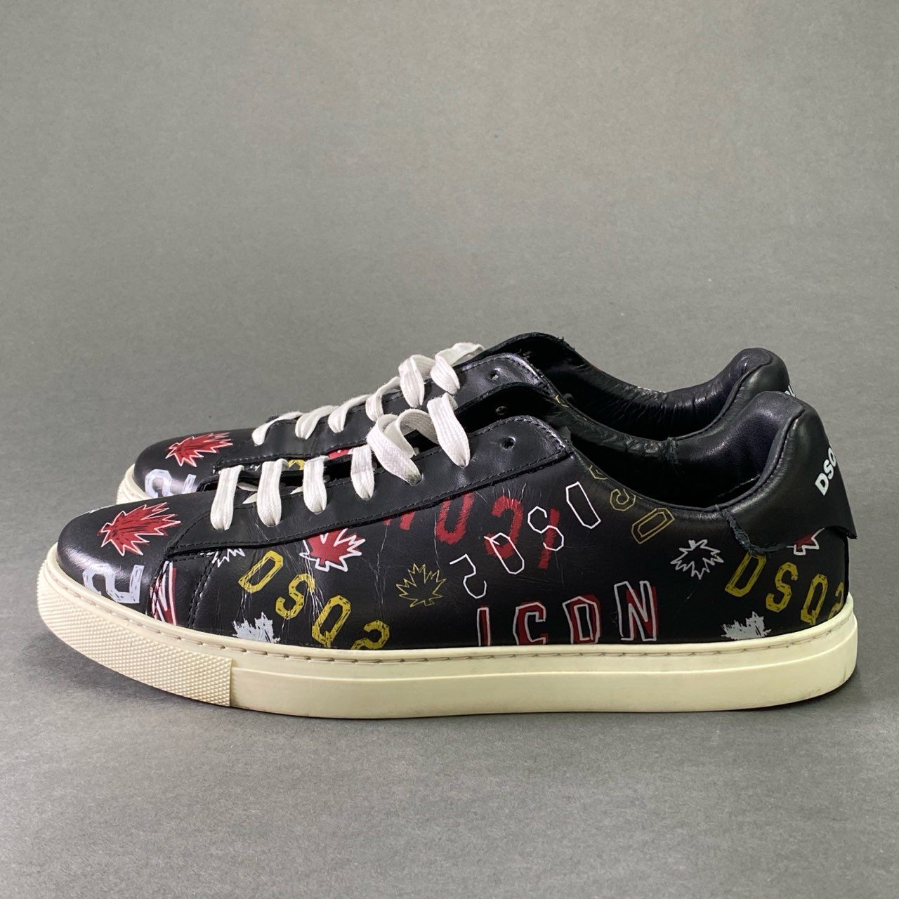 2e2 DSQUARED2 ディースクエアード 総柄 レザースニーカー 2e2 DSQUARED2 ディースクエアード 総柄 レザースニーカー