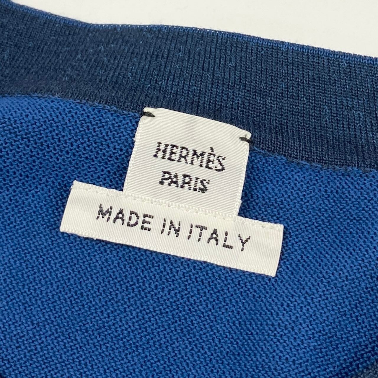 Ec24 《未使用品》定価￥545,600 HERMES エルメス 25AW ツイルレーヌ ロングスリーブニット サイズ38 ネイビー コロリアージュ ドゥ ジュールt18r