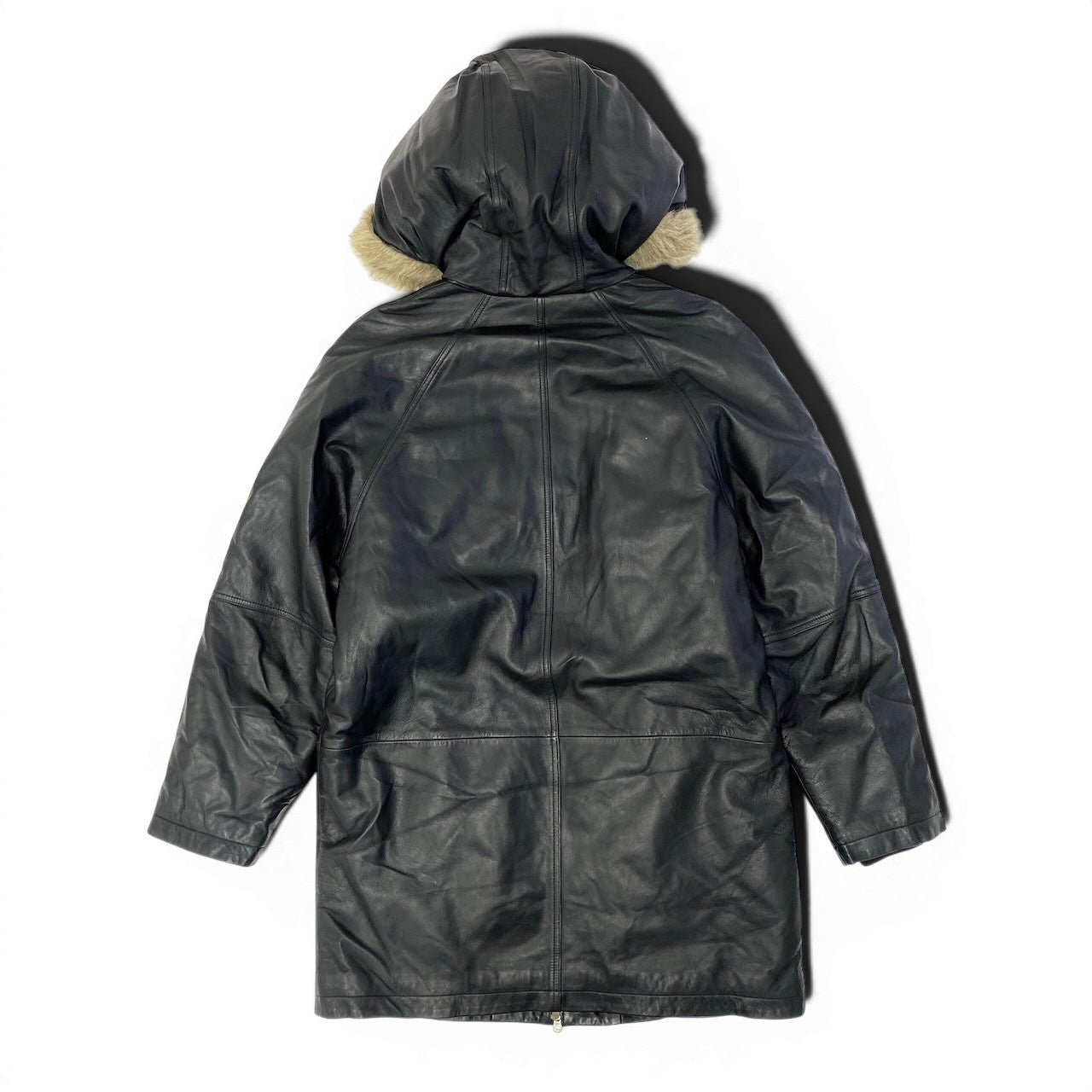 15e11 adidas ジップアップレザーフーディーコート レザーハーフコート アウター XSサイズ ブラック レザー メンズ 男性用k02i