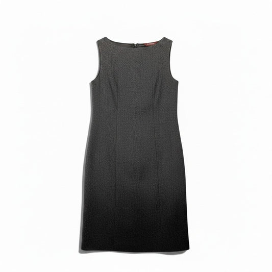 8h28 【美品】 MaxMara STUDIO マックスマーラ ステュディオ ノースリーブワンピース 膝丈 グラデーションデザイン ウール混 サイズ40 グレー系 レディースu02t