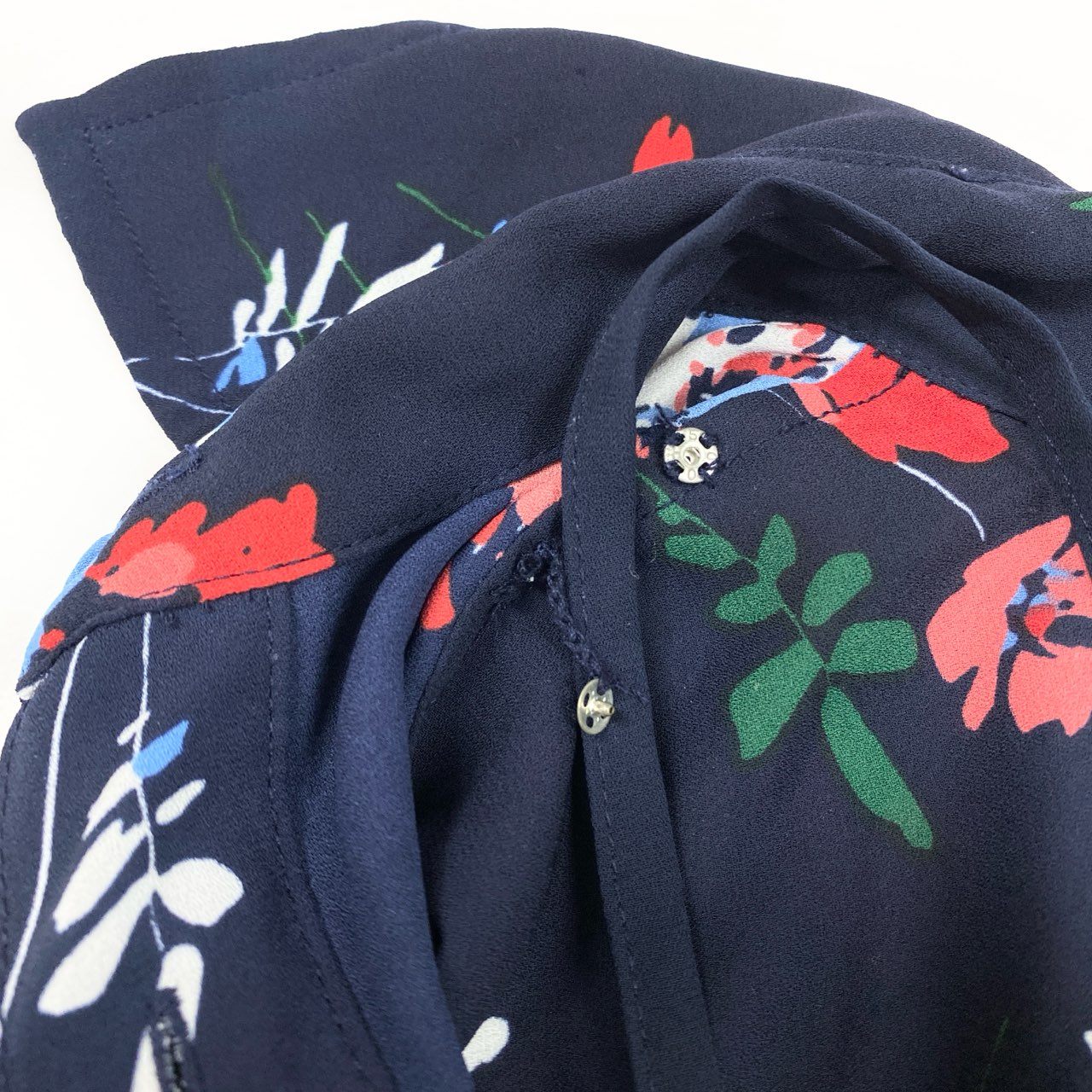 31b11 LAUREN RALPH LAUREN ローレンラルフローレン 長袖ロングワンピース 花柄ワンピース シフォン ペチコート付 8 170/96A マルチカラー ポリエステル100％ レディースo07t