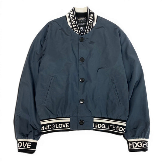 Mg19 【美品】 DOLCE&GABBANA ドルチェアンドガッバーナ ナイロンジャケット  ブルゾン サイズ48 ネイビー メンズ 紳士服t18r