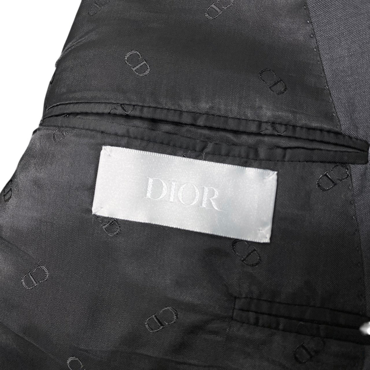 48j16【極美品】 DIOR ディオール テーラードジャケット シングル 1B サイズ46 ダークグレー ウール シルク メンズ 紳士服u02t