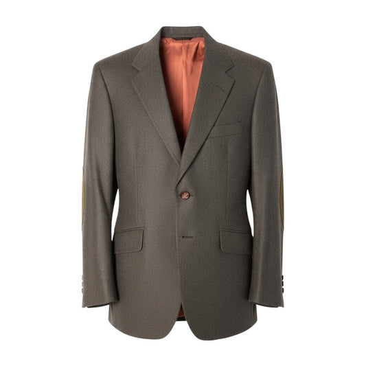 90j27 INDIVIDUALIZED CLOTHING インディビジュアライズド クロージング テーラードジャケット シングル 2B エルボーパッチ サイズ38 ダークブラウン メンズo07t