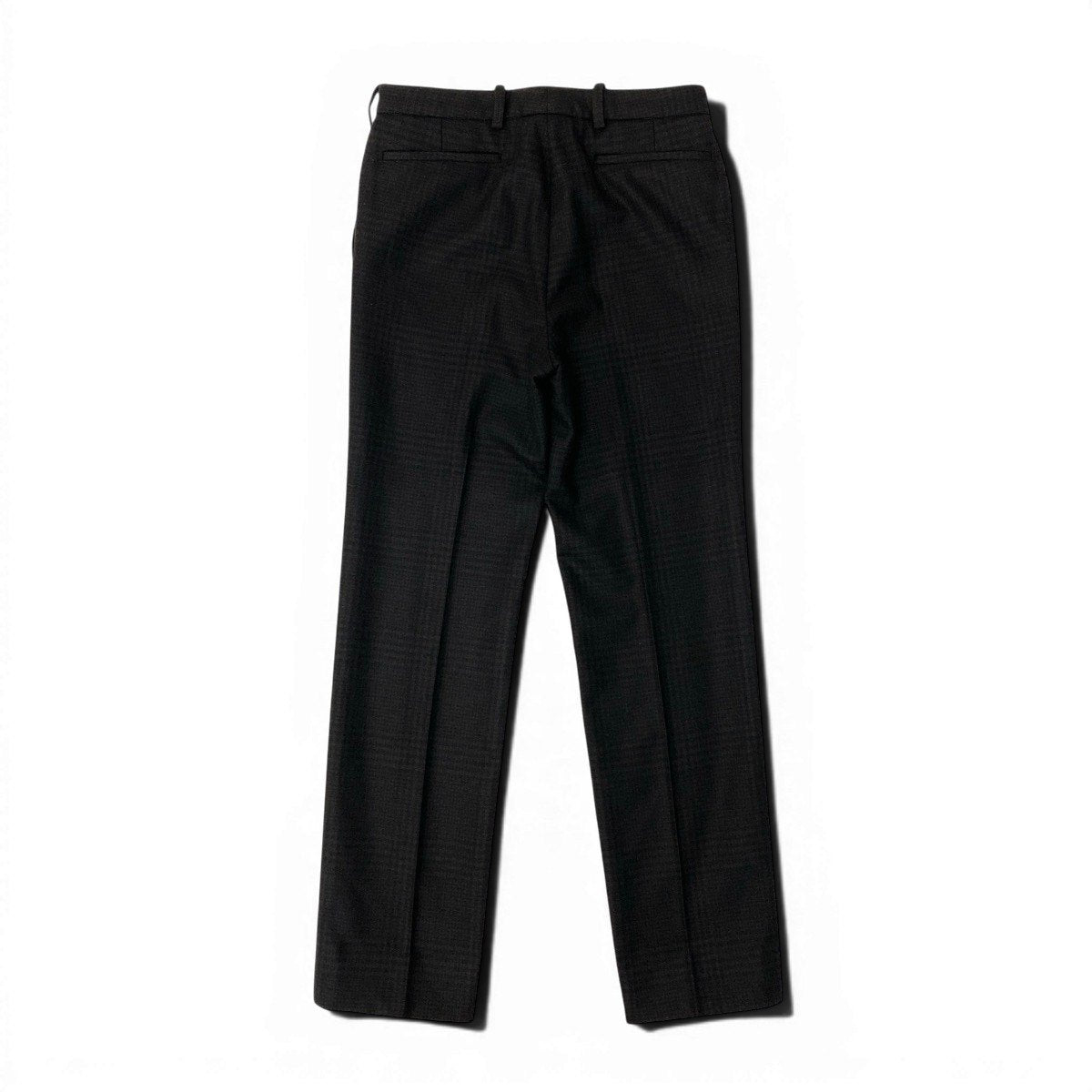 55e19 HERMES エルメス スラックスパンツ センタープレス チェック柄 サイズ34 ダークブラウン色 ウール100％ レディース 女性服u02t