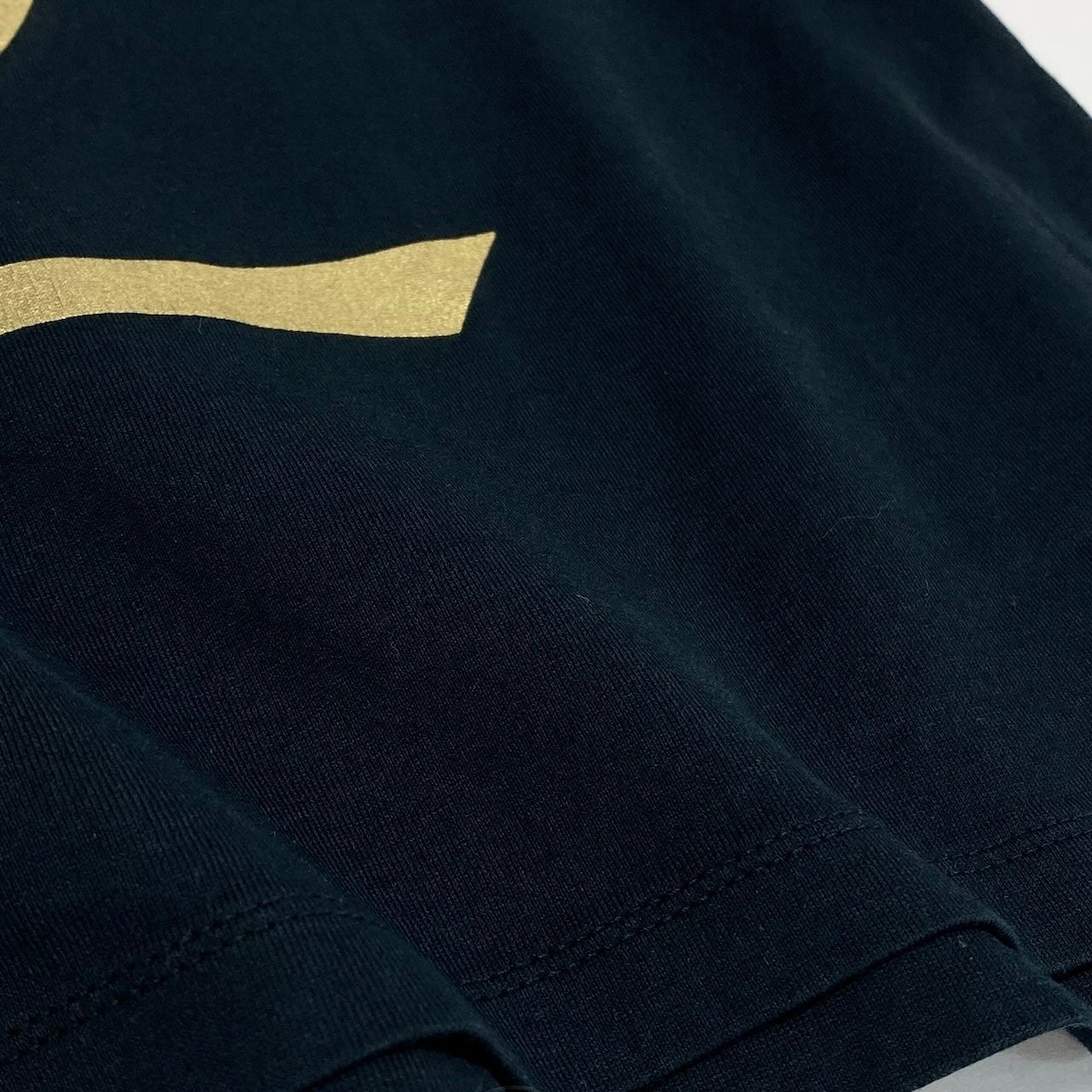 c24 《美品》 YVES SAINT LAURENT rive gauche イヴサンローランリブゴーシュ 半袖カットソー トップス ゴールドロゴ S ブラック コットン レディースu02t