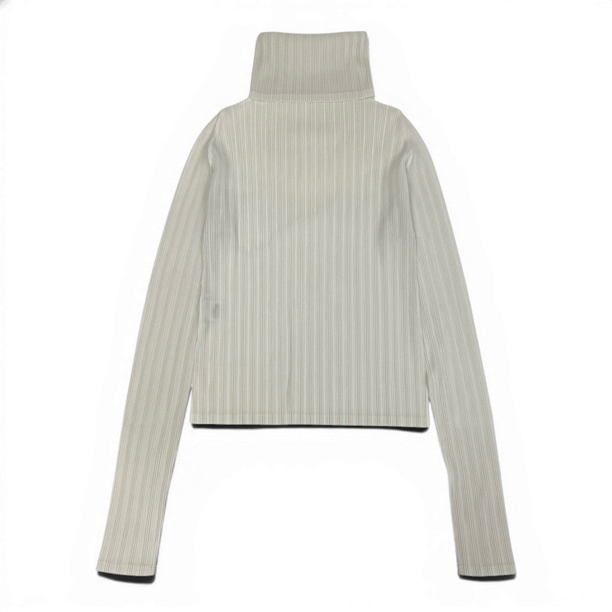Ae14 PLEATS PLEASE プリーツプリーズ タートルネック 長袖トップス プリーツカットソー PP01-FK315 サイズ3 ホワイト レディース 女性服ta1