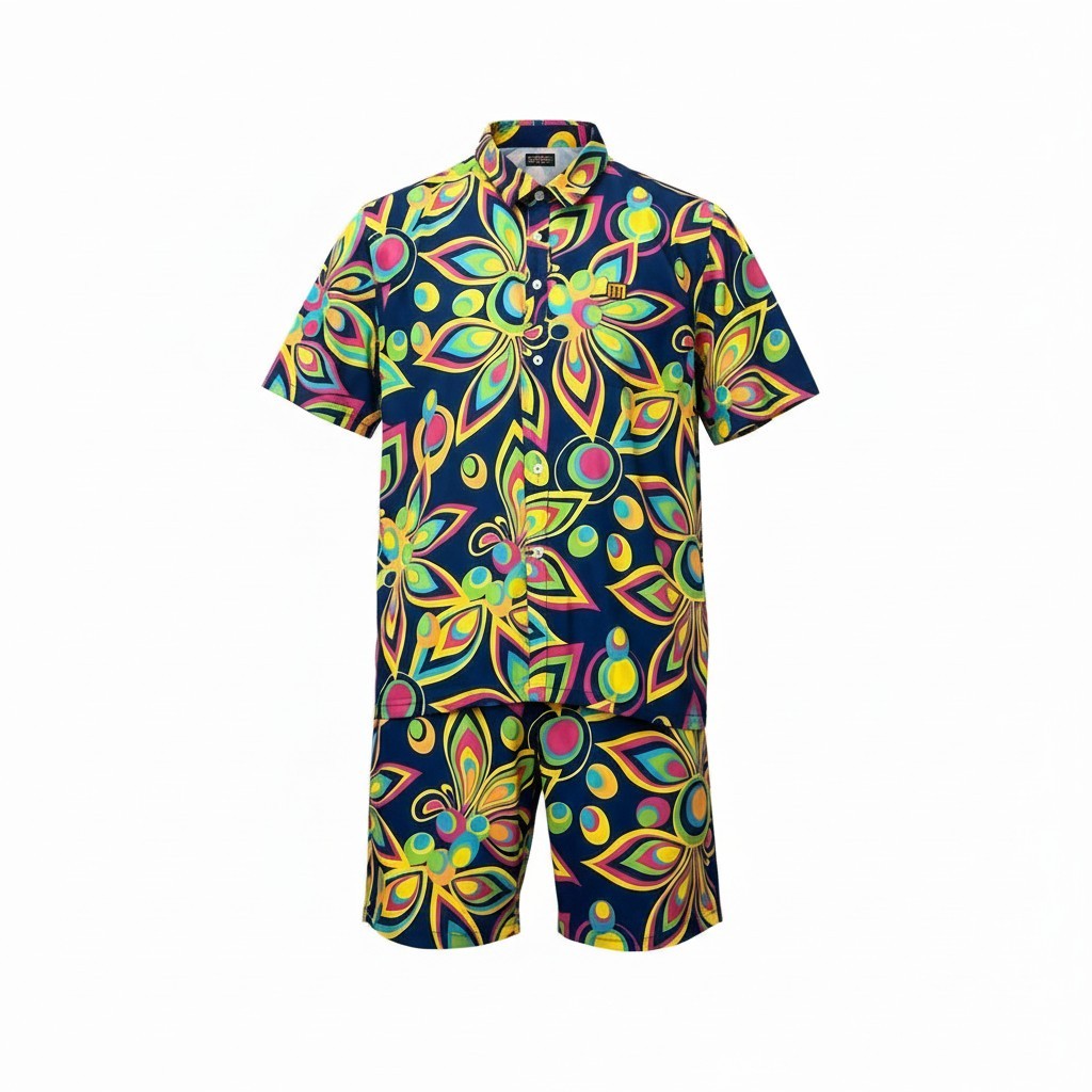 74c13 《極美品》 LOUD MOUTH ラウドマウス 半袖ポロシャツ ハーフパンツ 吸水速乾素材 XXL / LL マルチカラー ポリエステル ゴルフウェアu02t