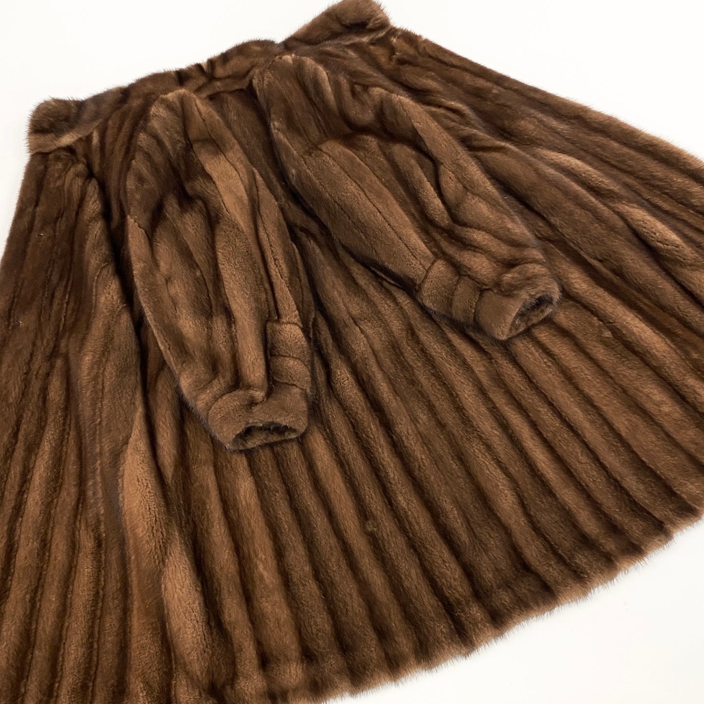 9L19 スカンブラウンミンク 丈103cm 超ロングコート 希少デザイン サイズS 茶系 最高級本毛皮 MINK FURt18r