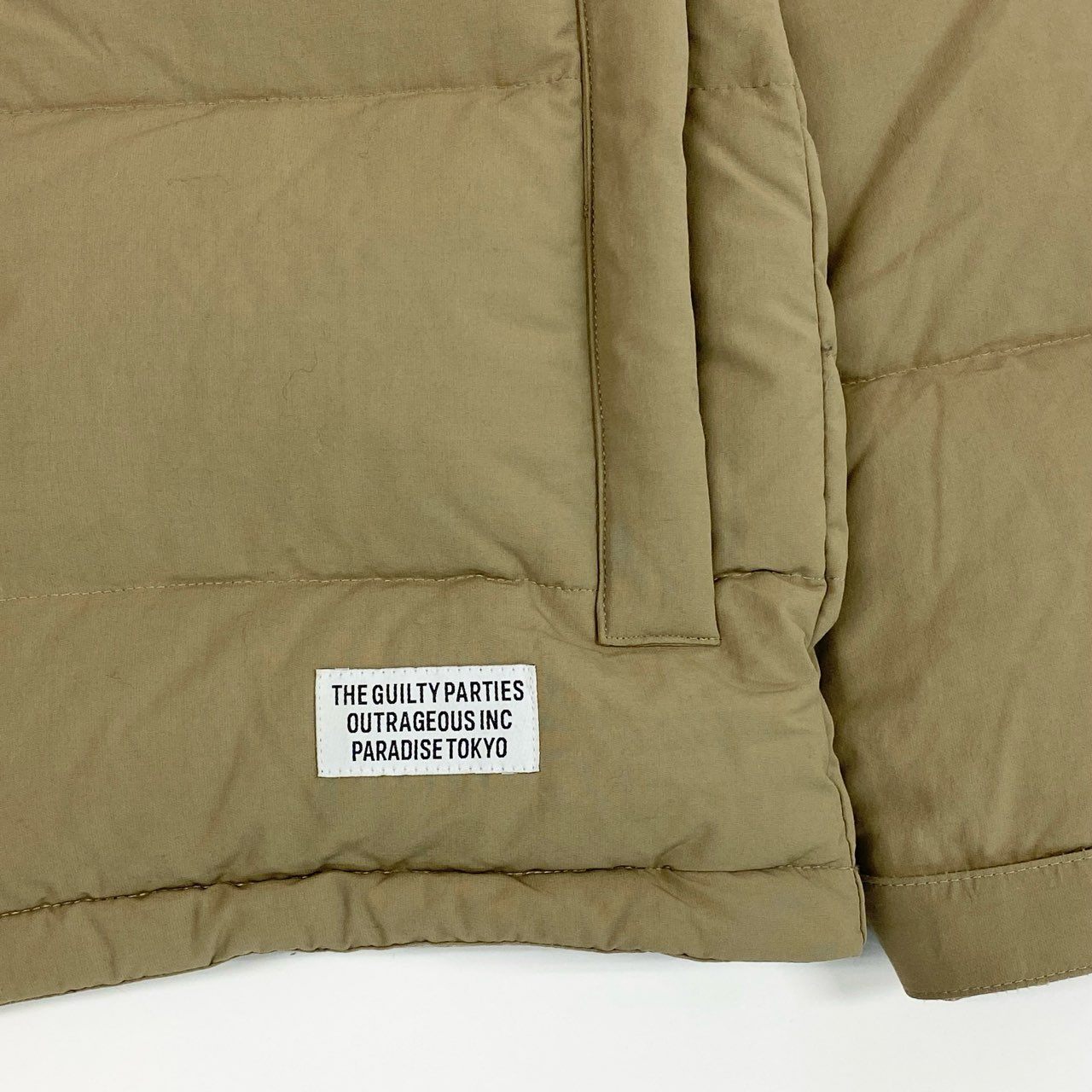 24L22 WACKO MARIA ワコマリア ナイロンダウンジャケット フーディー アウター 日本製 Sサイズ ベージュ メンズ 男性用o07t