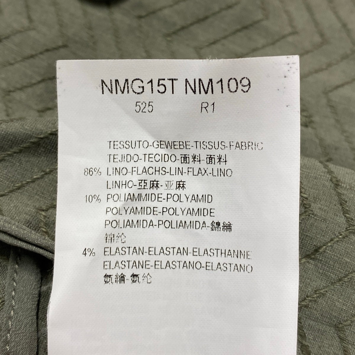 63j5 ARMANI COLLEZIONI アルマーニコレッツィオーニ ダブル ジャケット ブレザー 変形 大きいサイズ IT44 44 グリーン リネン コットン レディースo07t