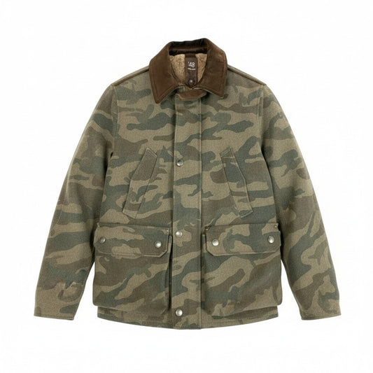 49L8 【美品】JACOB COHEN ヤコブコーエン フィールドジャケット ジップアップジャケット カモフラ ウールナイロン 844885A 48サイズ カーキ系 メンズo07t