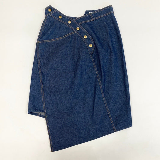 Eh10 《美品》 Christian Dior クリスチャンディオール 2000年 ジョンガリアーノ アシンメトリー デニムスカート 40 インディゴブルーu02t