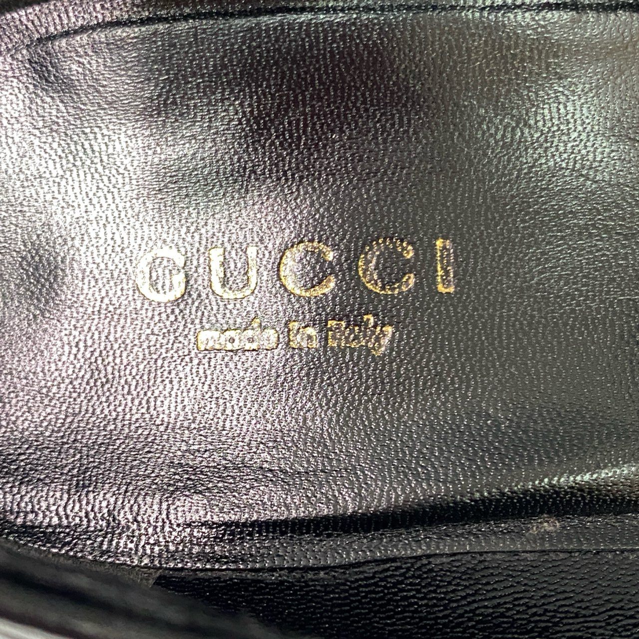 4l19 GUCCI グッチ ゴールドGGロゴ レザーパンプス 36 ブラック Leather イタリア製 シューズ