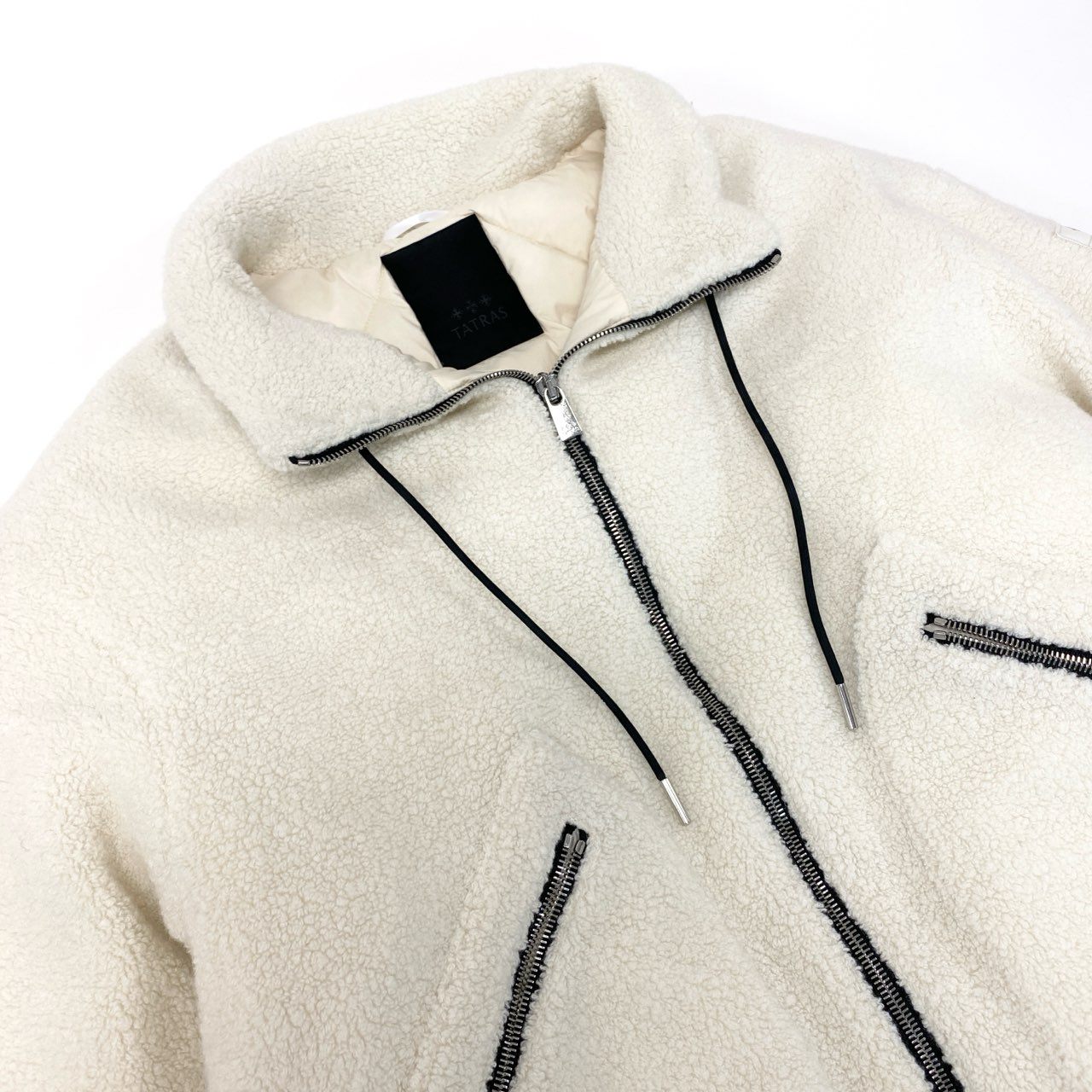 53Ⅼ2 【極備品】 TATRAS タトラス 25AW ROBOU ロボウ ボアフリースダウンジャケット ボアブルゾン  サイズ03 ホワイト メンズ 男性用 アウターk02i