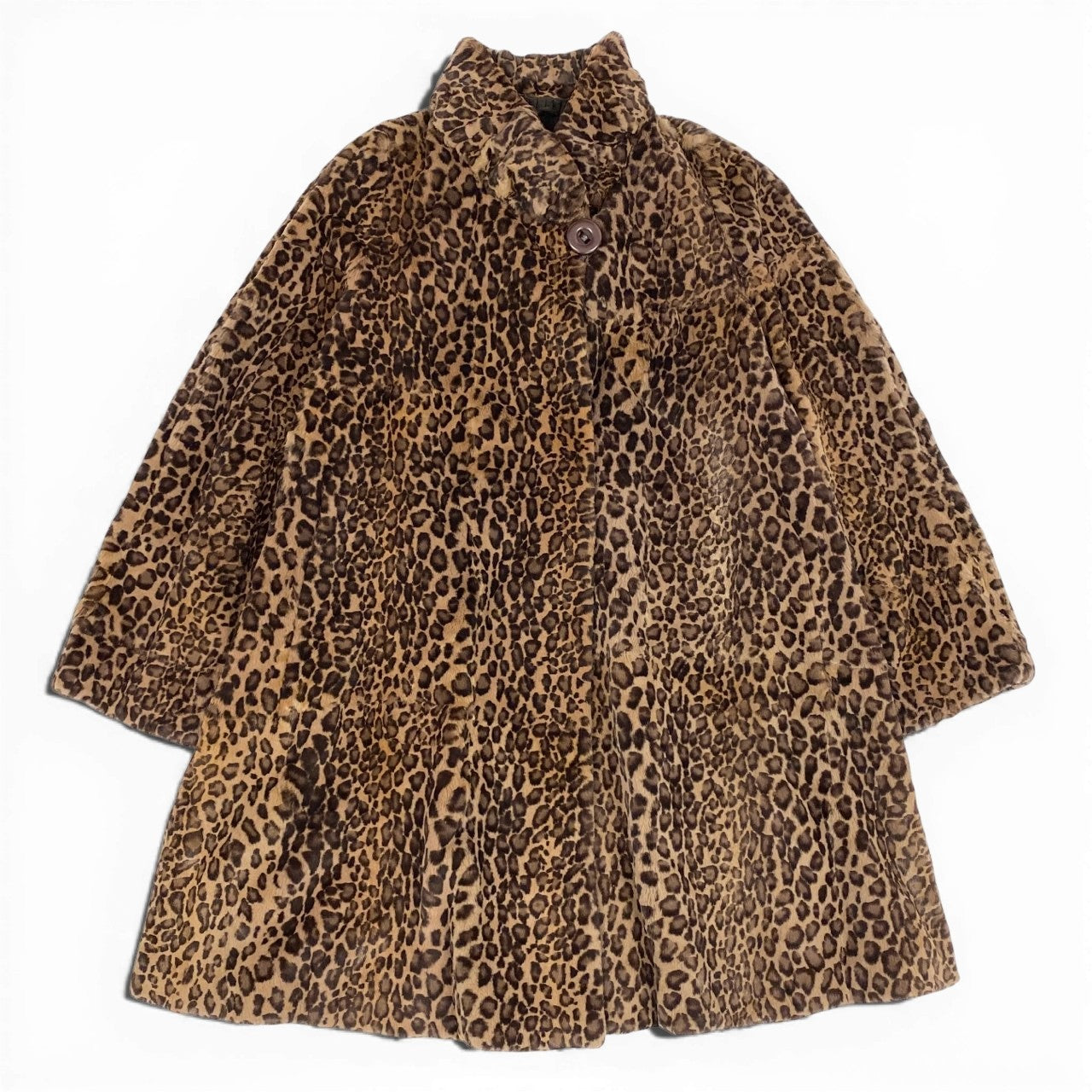 23a21 EMBA エンバ レオパード染め シェアードミンク ロングコート サイズF 茶系 本毛皮 Leopard Print Mink Fur Coatt18r