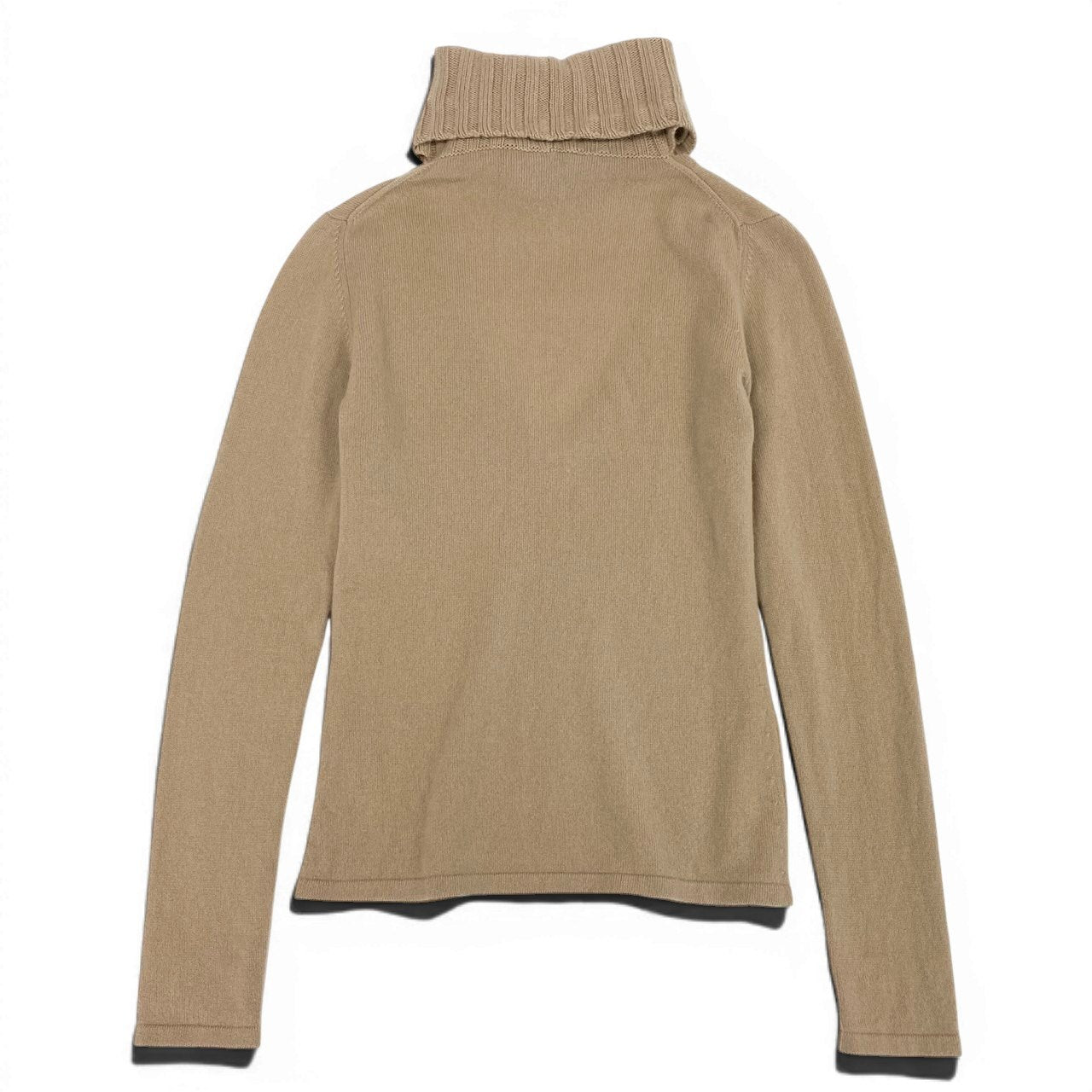 48d16 GUCCI グッチ カシミヤニットセーター タートルネック Vネックニット サイズＳ ベージュ カシミア100％ レディース 女性用u02t