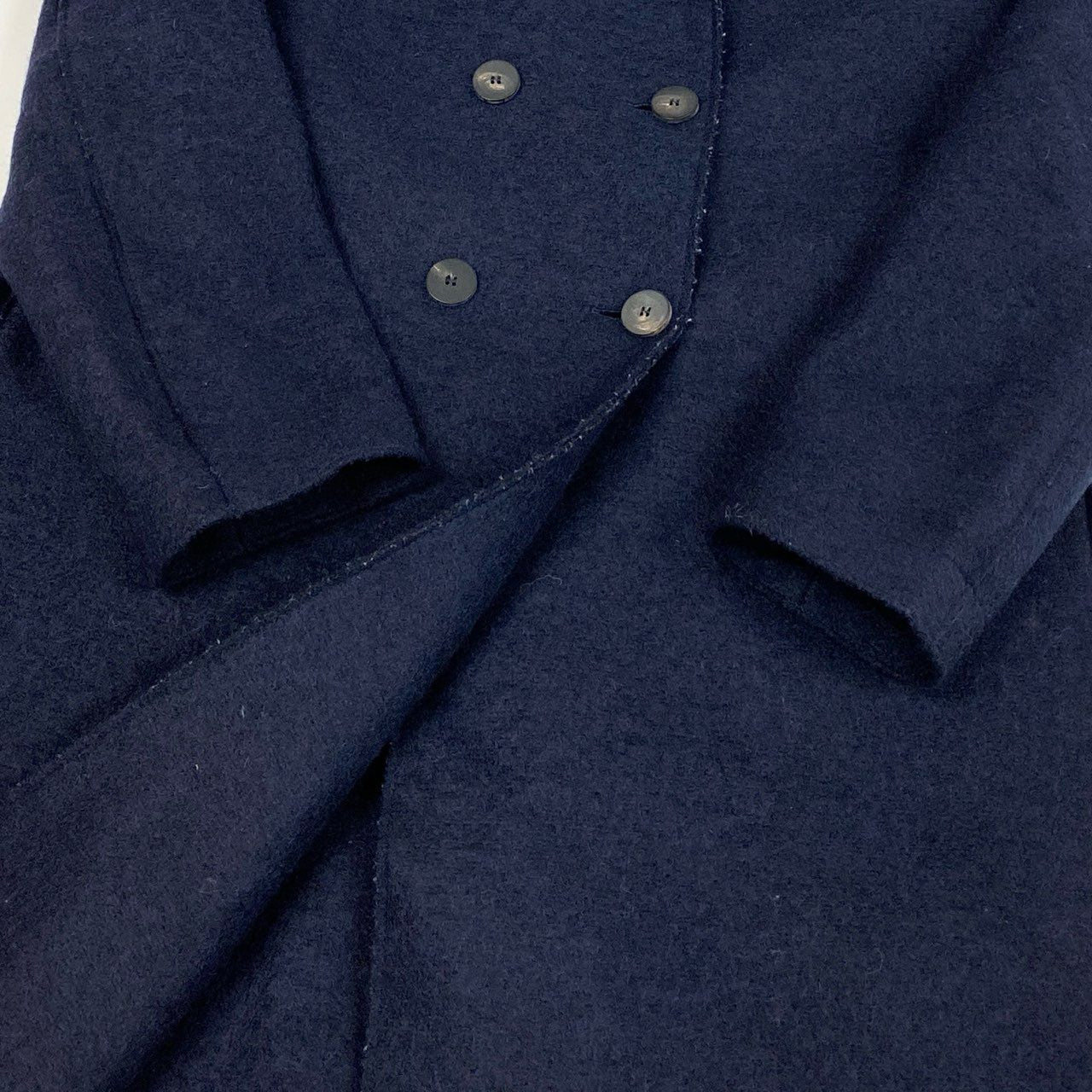 12L15 HARRIS WHARF LONDON ハリスワーフロンドン チェスターコート ロングコート アウター ダブルブレスト 40 ネイビー ウール レディースk02i