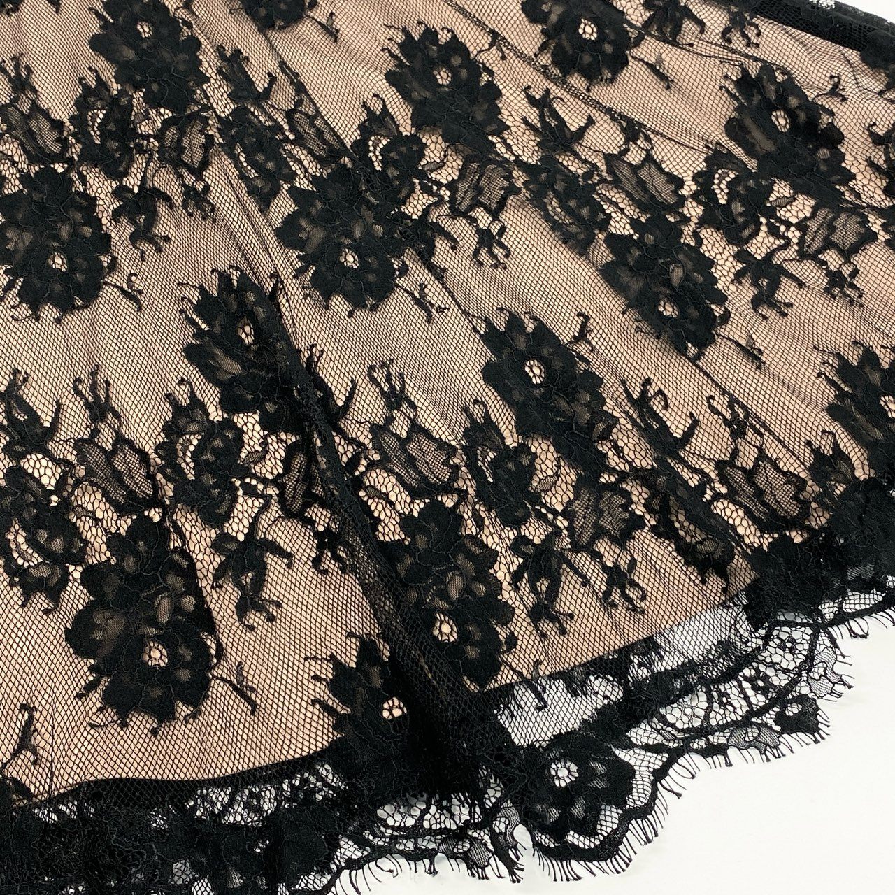 31i8 TADASHI SHOJI タダシショージ フラワーレース ドレスワンピース パーティードレス サイズ2 ブラック ベージュ レディースu02t