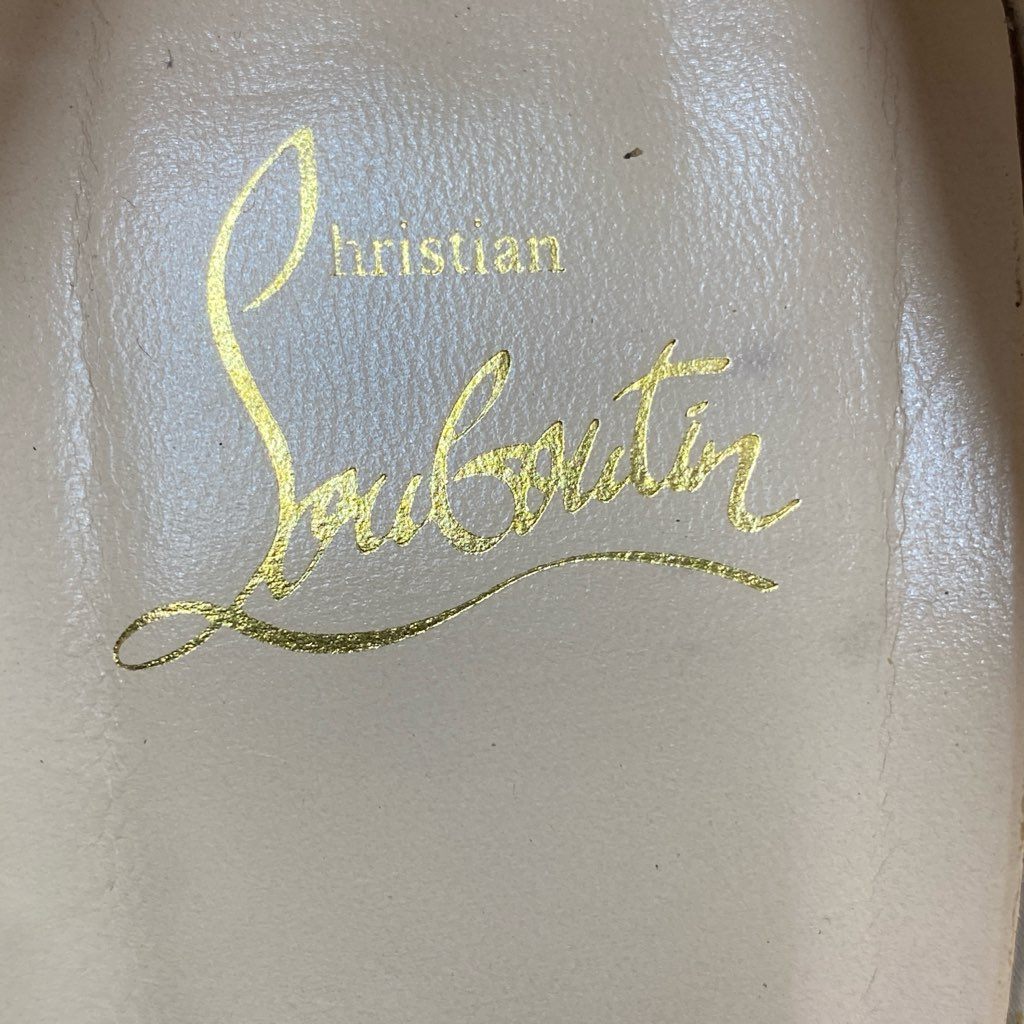 4d21 Christian Louboutin クリスチャン ルブタン レオパード ハイヒール パンプス 38 ブラウン シューズ ヒョウ柄 イタリア製