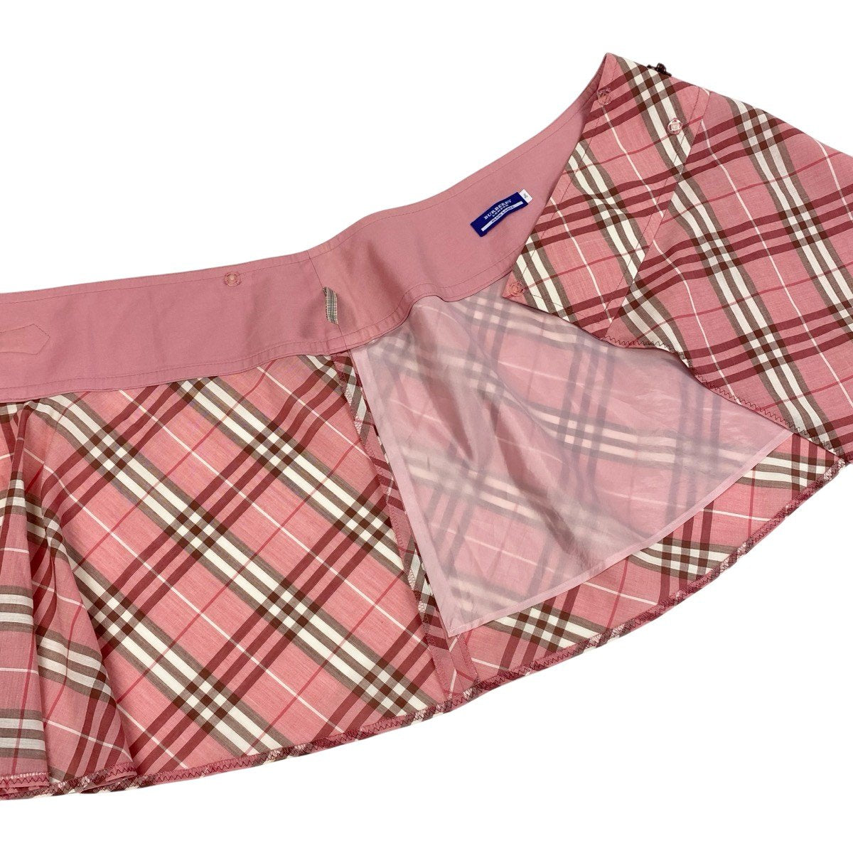 Ig13 BURBERRY LONDON BLUE LABEL バーバリーロンドン ブルーレーベル ノバチェック柄 ミニスカート サイズ36 ピンク レディースo07t