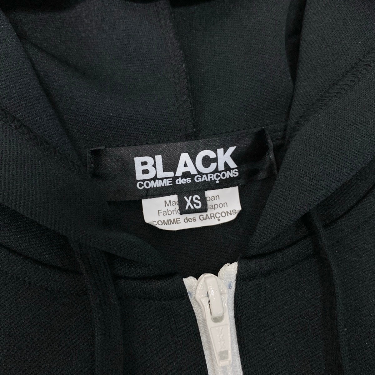 Af25 BLACK COMME des GARCONS ブラックコムデギャルソン ジップアップフーディー 2024SS ジャージパーカー 日本製 メンズ 男性用 1Z-T502 XS ブラック ポリエステル100％u02t