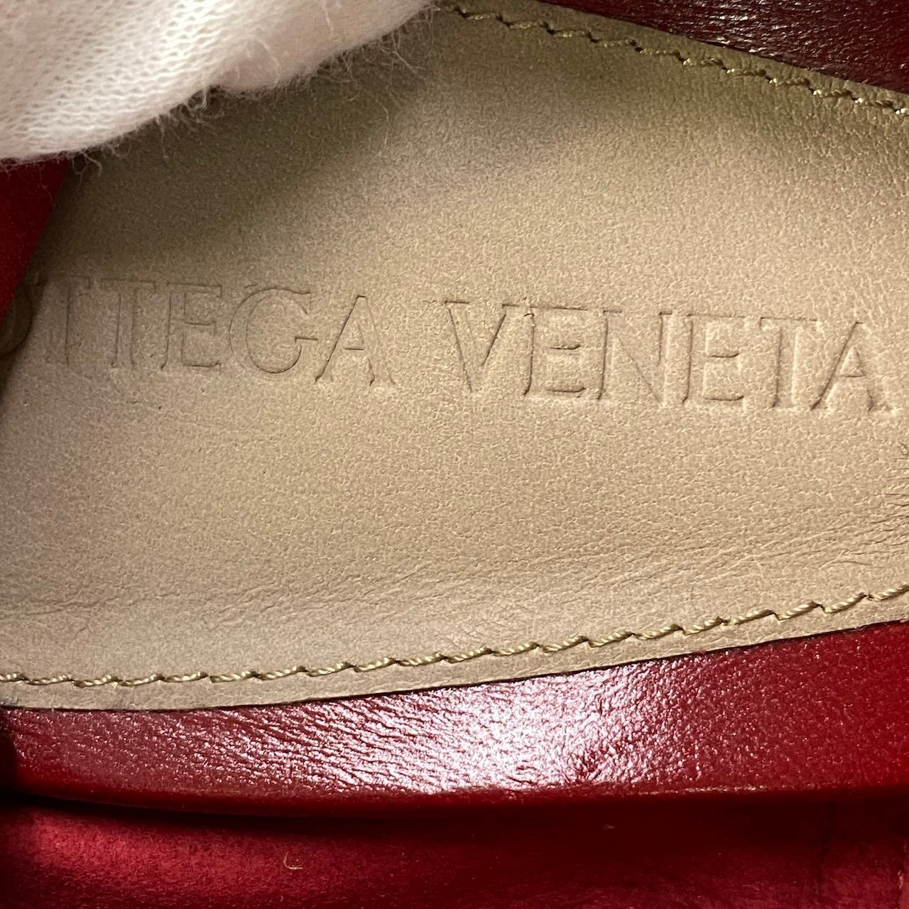 f10 【美品】 BOTTEGA VENETA ボッテガヴェネタ スクエアトゥ ヒール パンプス ローファー ブーティ イタリア製 40 1/2 レッド レザー レディースk02i