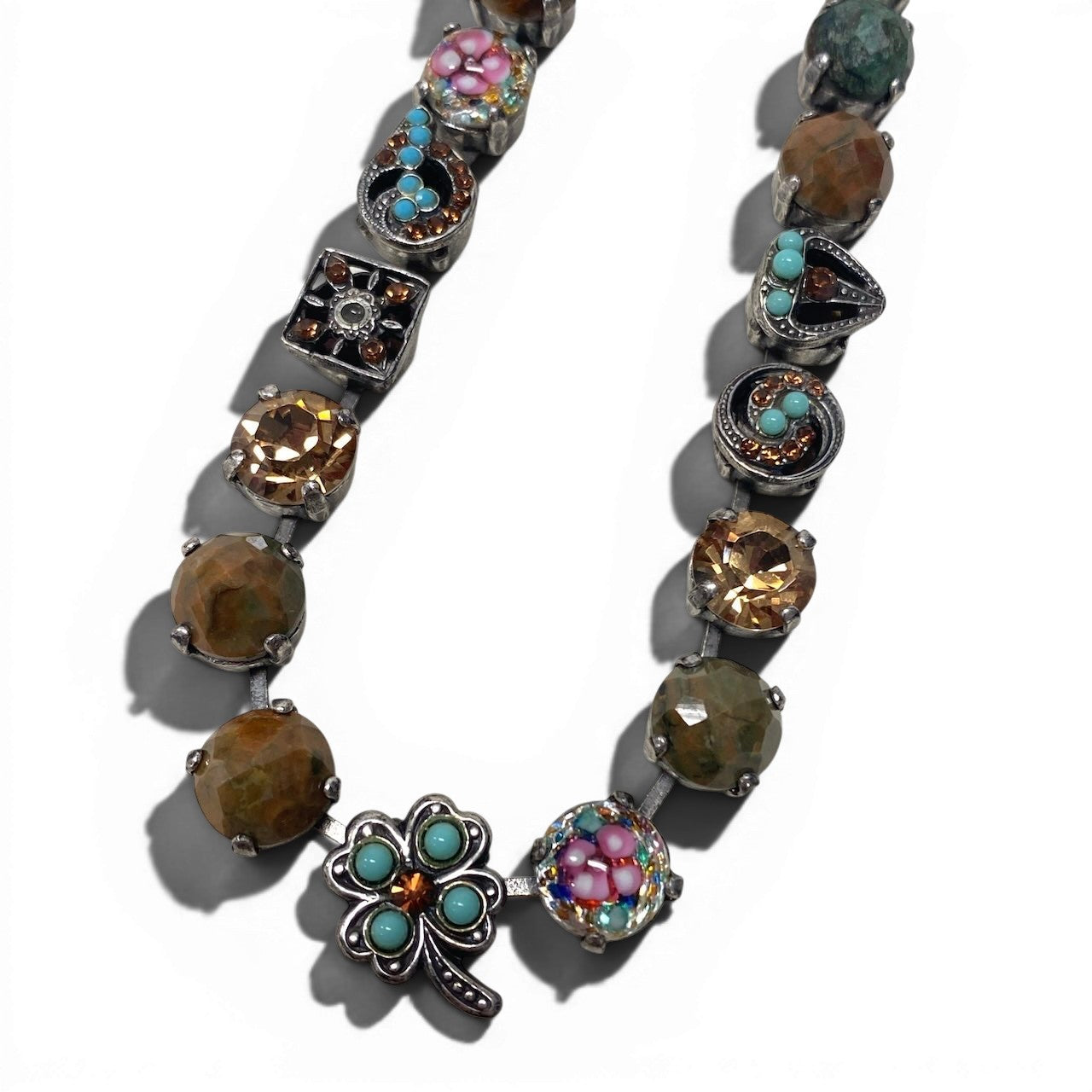 g16① 《 3点セット 》Mariana マリアナ 天然石 × クリスタル ビジューネックレス  アクセサリー ジュエリー アンティークt18r