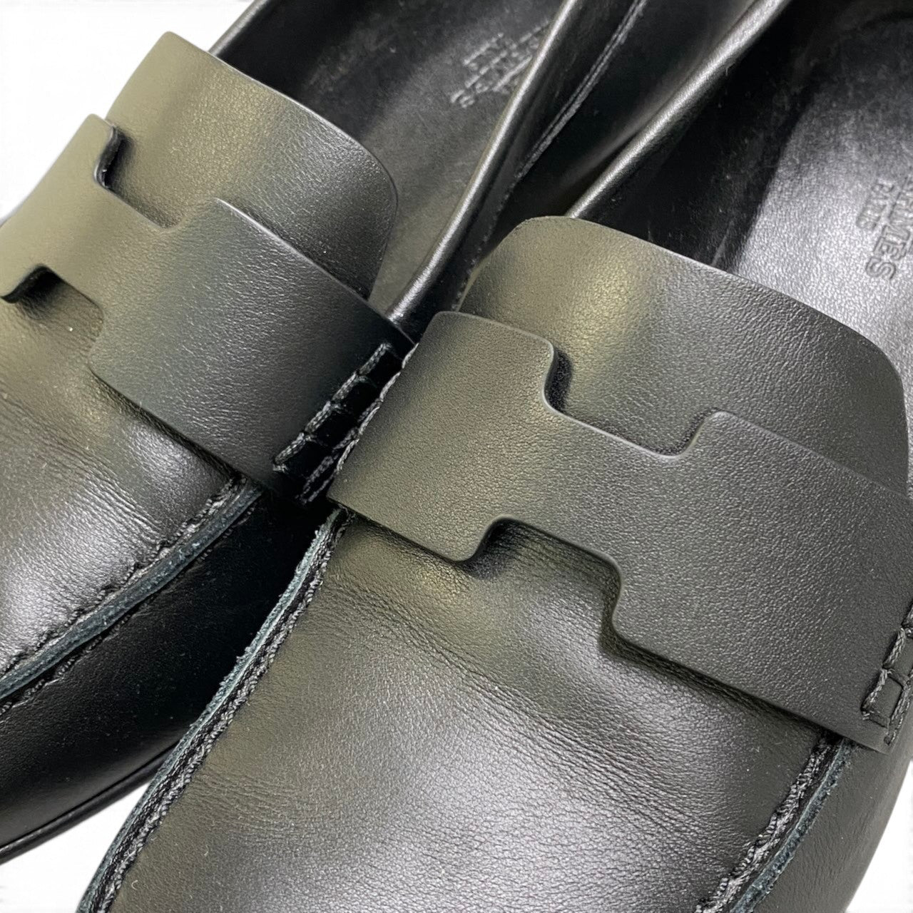 i1 Hermès エルメス アンタンポレル50 チャンキーヒール パンプス サイズ38 1/2 ブラック レザー レディースk02i