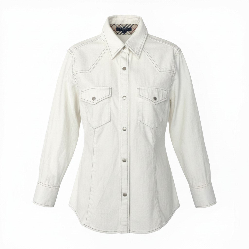 78d9 BURBERRY LONDON バーバリー ロンドン ホワイトデニム ジャケット サイズ38 ホワイト White Denim Jackett18r