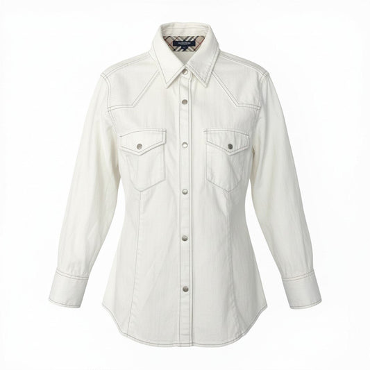 78d9 BURBERRY LONDON バーバリー ロンドン ホワイトデニム ジャケット サイズ38 ホワイト White Denim Jackett18r