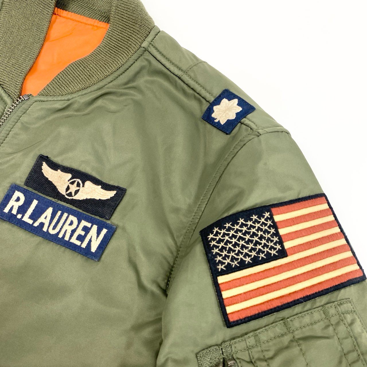 37i30 Polo by Ralph Lauren ポロバイラルフローレン MA-1 フライトジャケット ボンバージャケット リバーシブル 710716250001 Sサイズ カーキ オレンジ メンズo07t