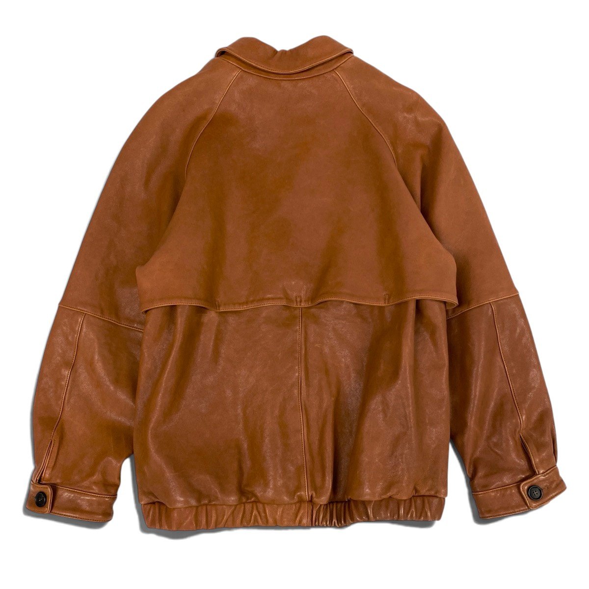 i8 《美品》 miu miu ミュウミュウ 23AW ロゴパッチ ナッパレザージャケット Logo Patch Nappa Leather Jacket MPV895 40 キャメルブラウン レザーt18r