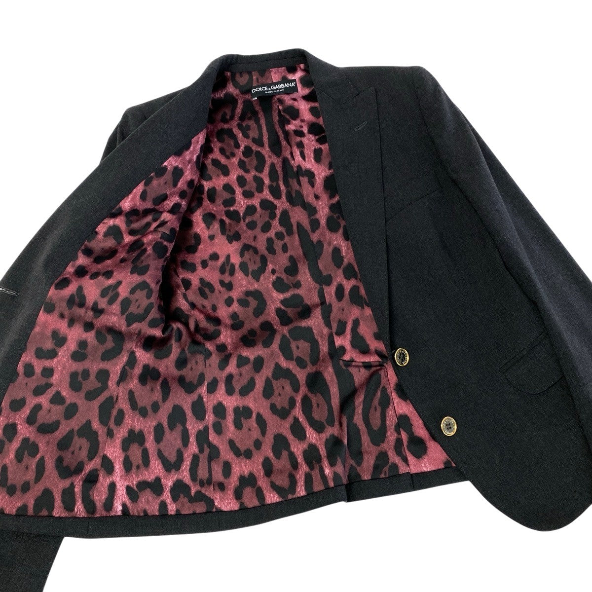j16 DOLCE＆GABBANA  テーラードジャケット ブレザー ロゴボタン イタリア製 42サイズ ダークグレー レディース 女性用u02t