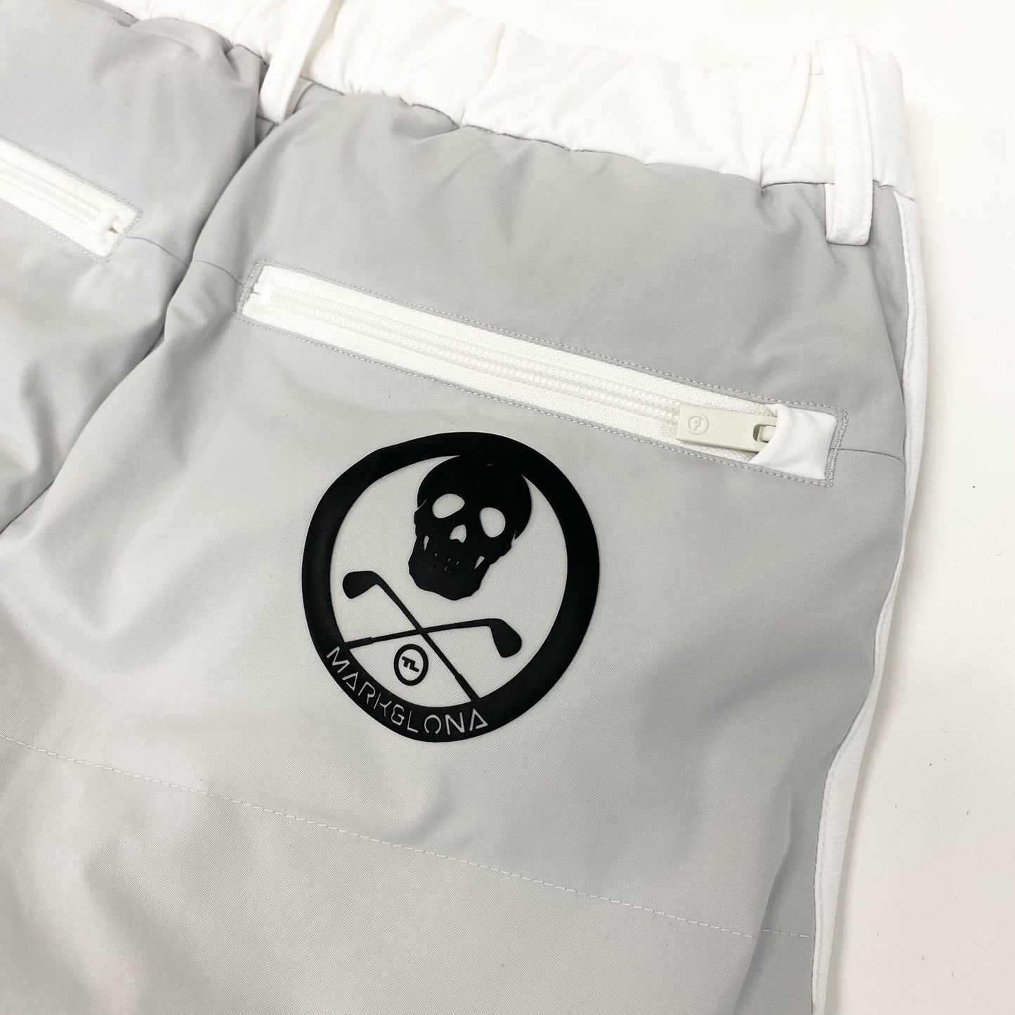 59k1 MARK&LONA マークアンドロナ スカルロゴ 中綿パンツ ボトムス  MXM-3C-AT01 44 ホワイト グレー メンズo07t