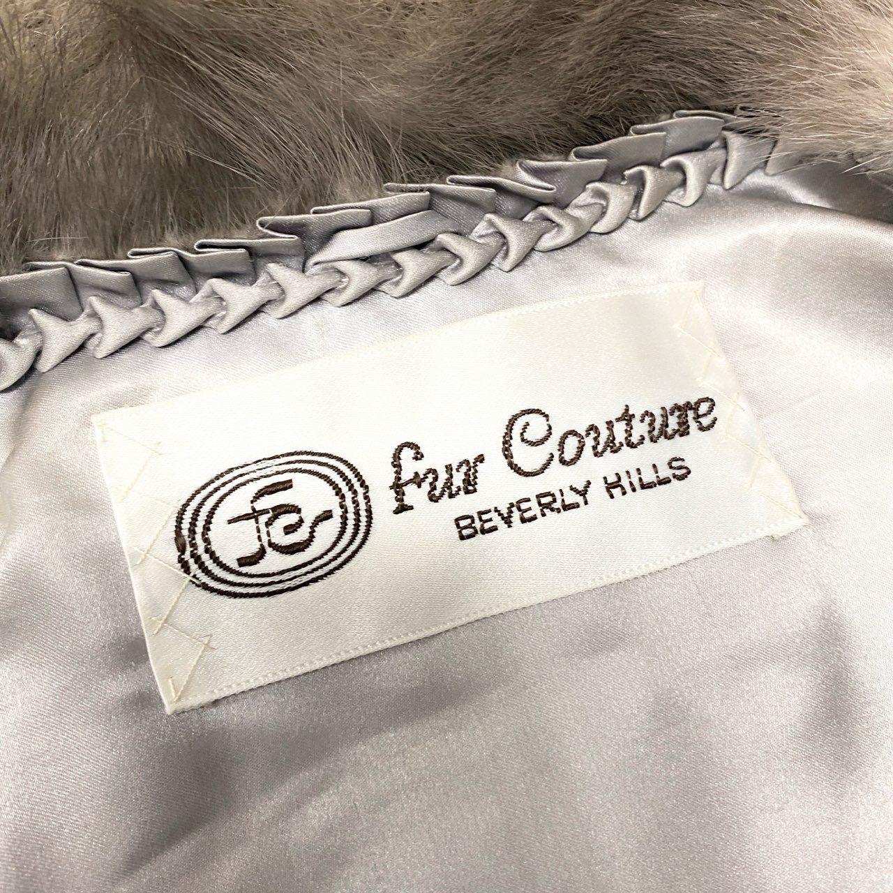 44a15 Fur Couture サファイアミンク コート サイズF シルバーグレー 本毛皮 Sapphire Mink Coat ポケット有t18r