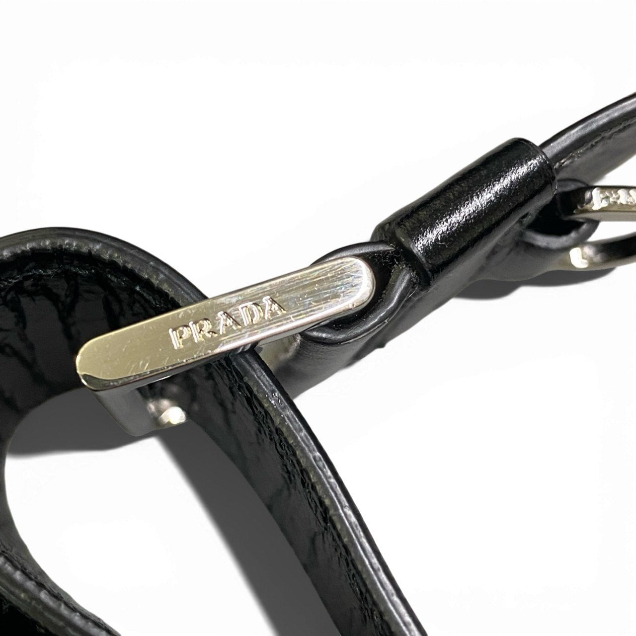 b17 【美品】PRADA プラダ 2VD073  ソフトルックスレザー ショルダーバッグ 三角ロゴプレート ブラック メンズ 鞄ta1