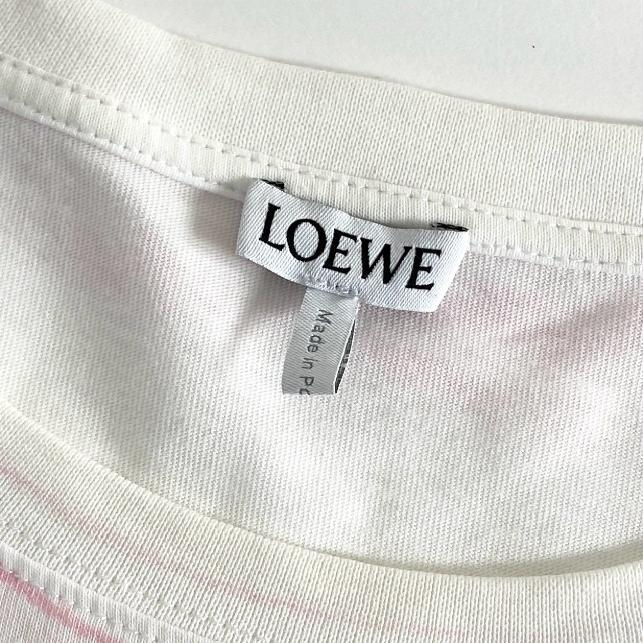 58e11 LOEWE ロエベ アナグラム フォトコピー Tシャツ カットソー 半袖 H526Y22X27 Mサイズ ホワイト ピンク コットン