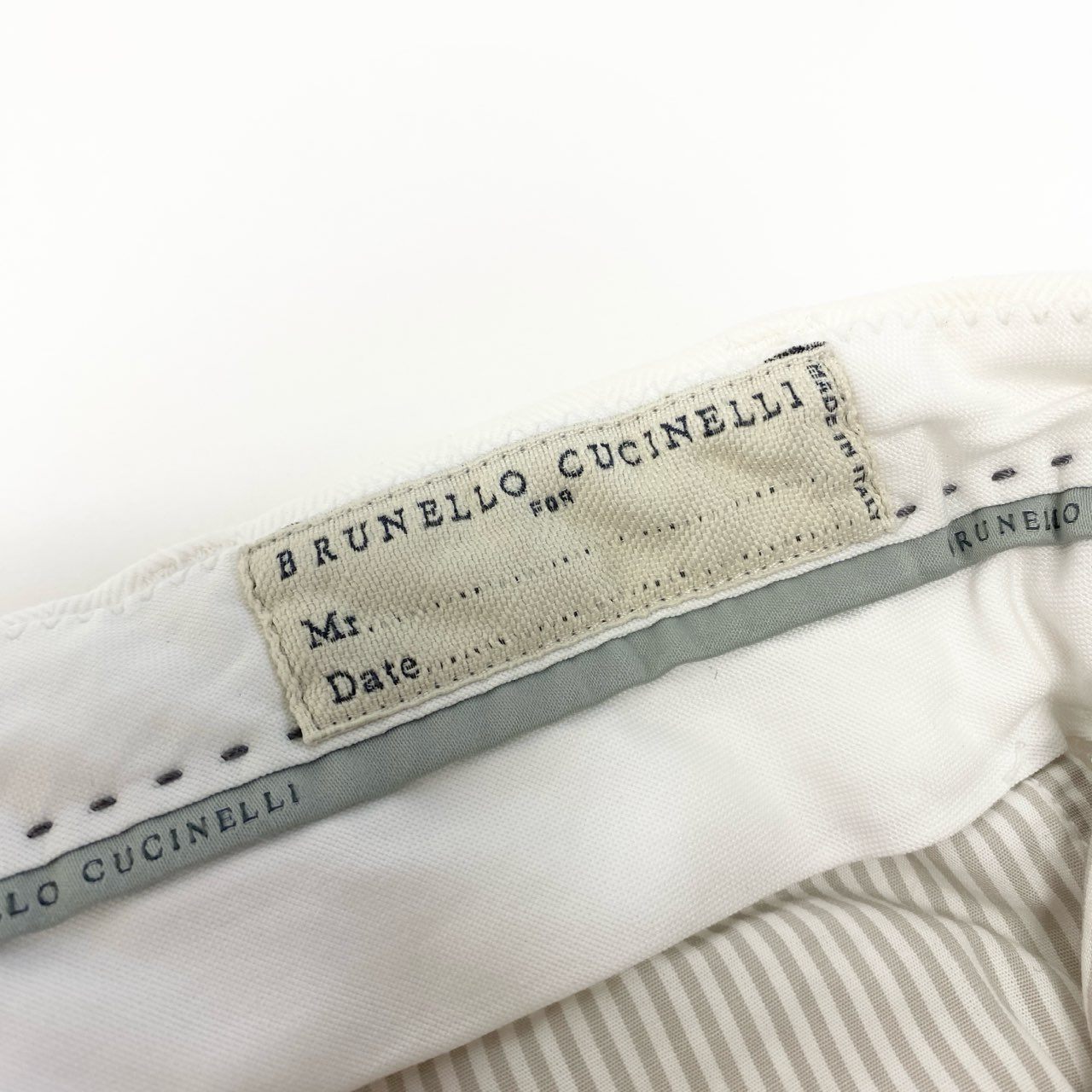 72a28 BRUNELLO CUCINELLI ブルネロクチネリ LEISURE FIT スラックスパンツ ボトムパンツ 44サイズ ホワイト メンズ 男性用u02t