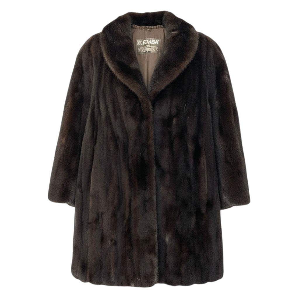 13c21 EMBA エンバ ダークミンク ロングコート ダークブラウン 最高級本毛皮 毛質◎ Dark Mink Fur Long Coatt18r