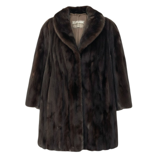13c21 EMBA エンバ ダークミンク ロングコート ダークブラウン 最高級本毛皮 毛質◎ Dark Mink Fur Long Coatt18r