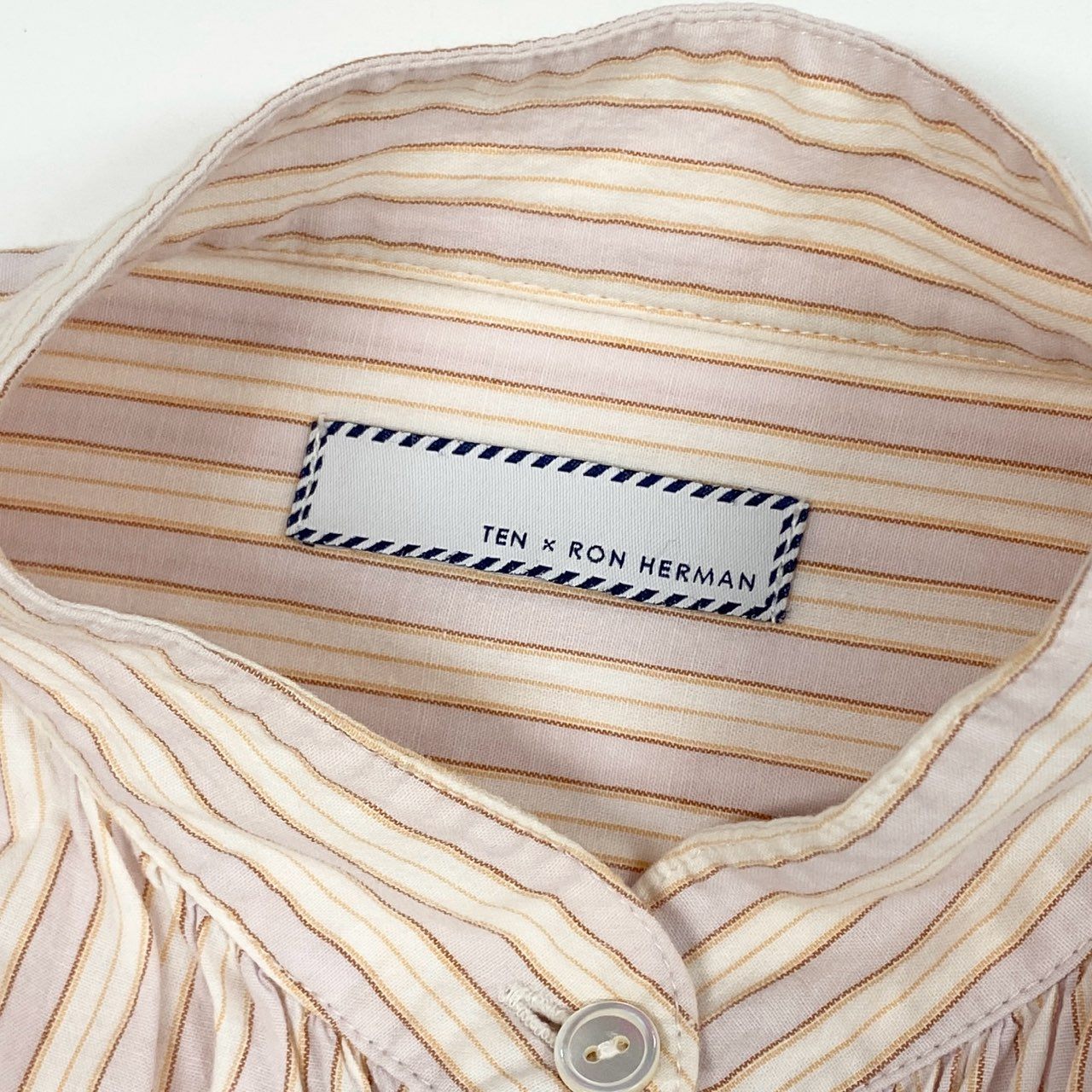 1j27《美品》TEN×RON HERMAN テンロンハーマン カフタンドレスワンピース シャツワンピース ロング丈 ストライプ 2710300521 マルチカラー レディースu02t