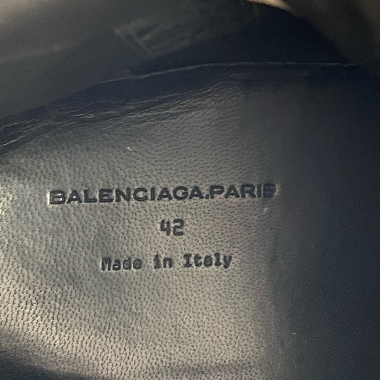 2d4 BALENCIAGA バレンシアガ ハイカットスニーカー 42 ネイビー シューズ イタリア製 クロコ型押し スエードレザー