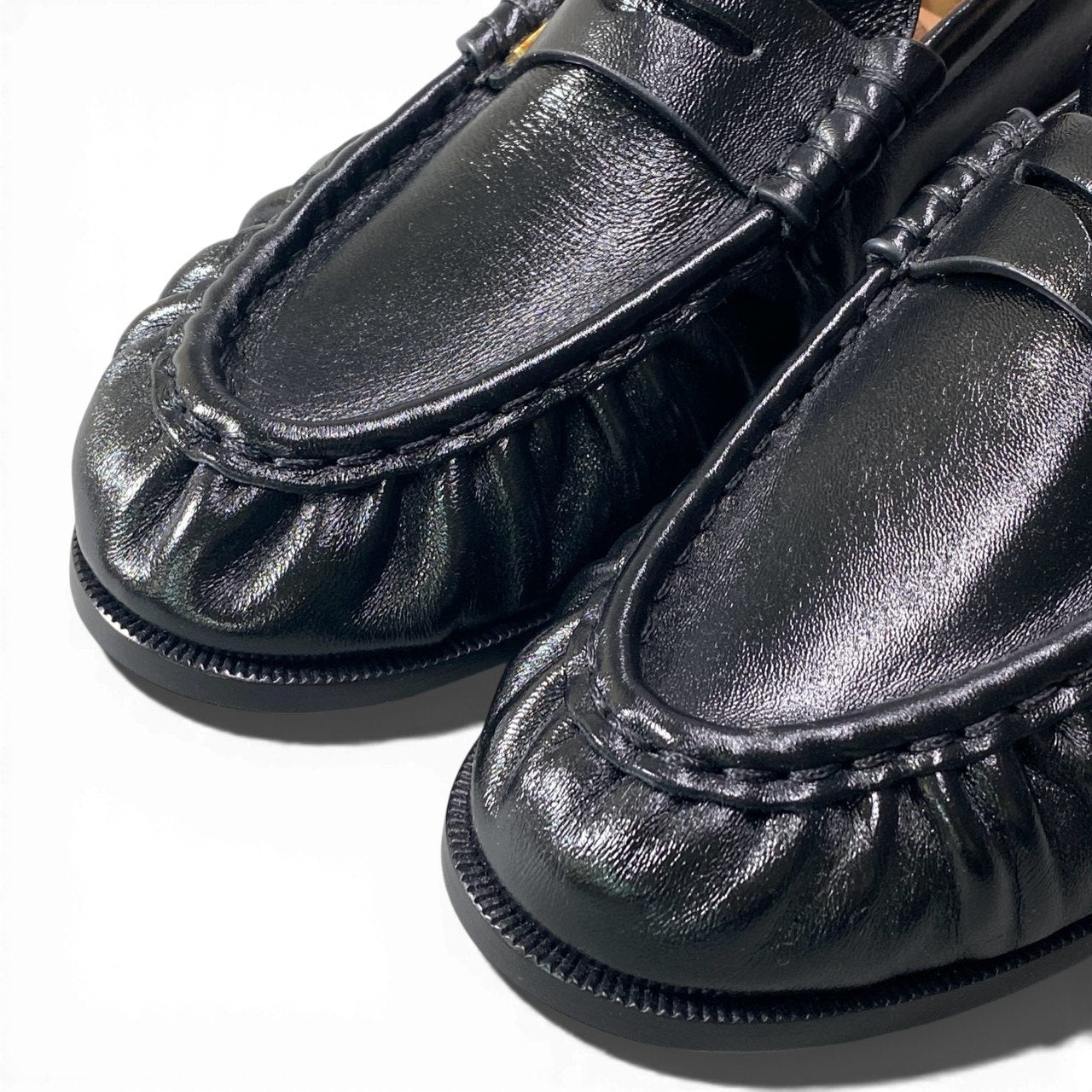 c17 【未使用】SAINT LAURENT サンローラン ル ローファー サイズ37 ブラック ソフトシャイニーレザー レディース 靴 レザーシューズk02i