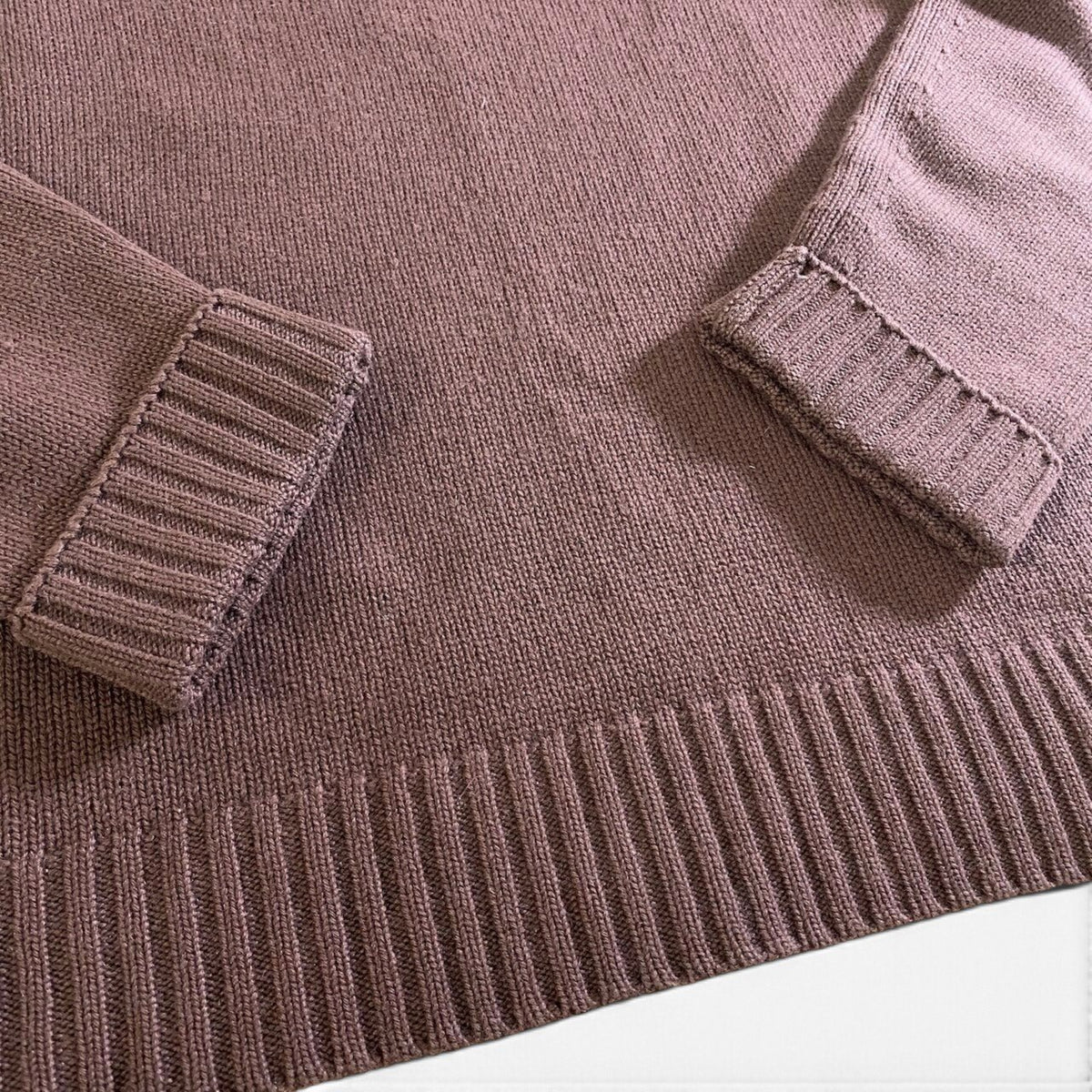 11j26 【美品】 BOTTEGA VENRTA ボッテガヴェネタ ロングスリーブ ニットセーター カシミヤニット サイズ48 ブラウン系 カシミヤ100％ メンズu02t