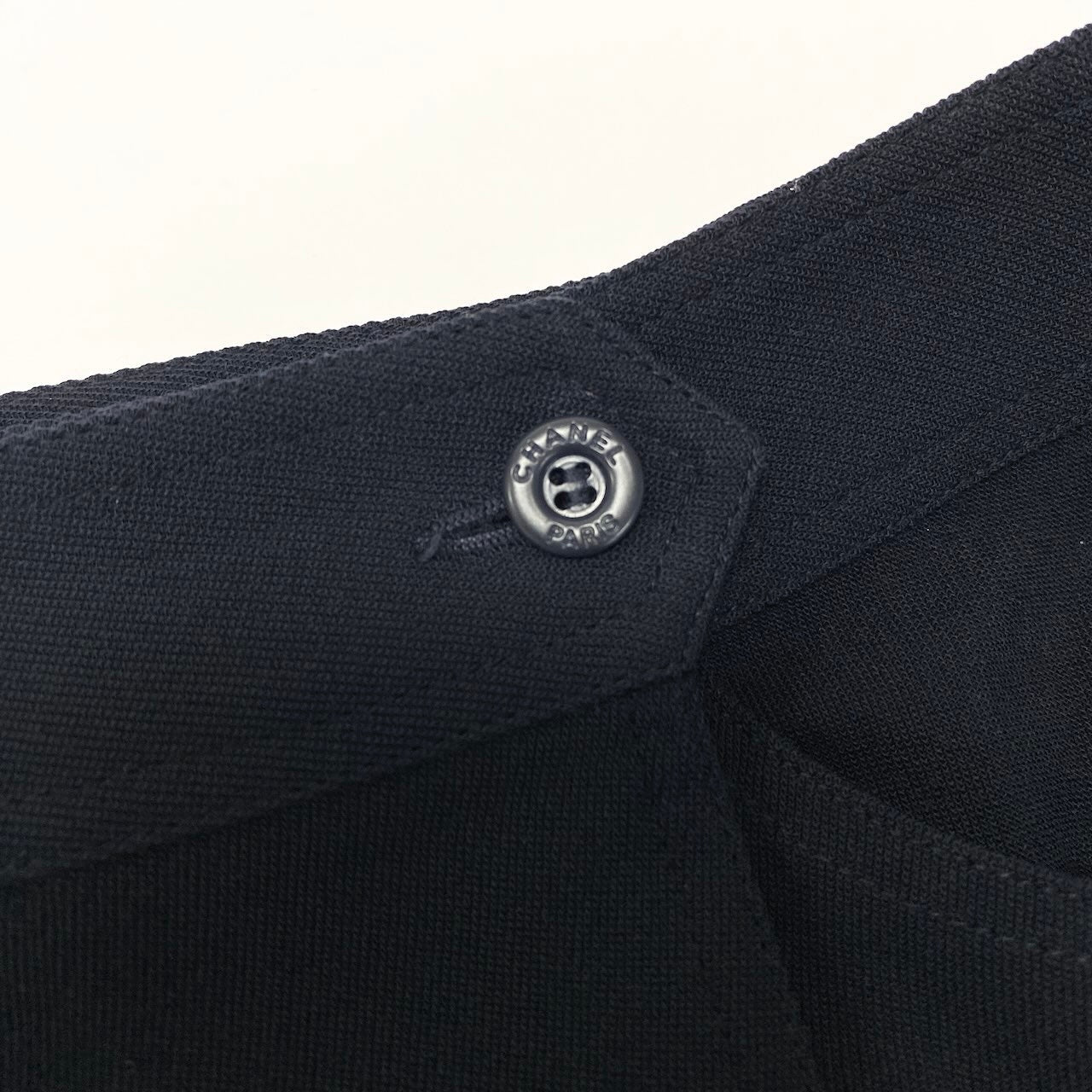 Cd22 CHANEL シャネル ラップスカート 巻きスカート 膝丈 サイズ42 ネイビー ウール100％ レディース 女性用u02t
